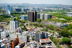 Vista aérea parcial do Centro Histórico da capital gaúcha