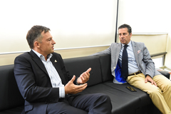 Secretário Bruno Vanuzzi (e) e o presidente Nagelstein falaram sobre PPPs