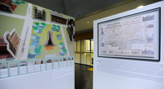 Reprodução de maquete da Praça da Matriz e planta de 1906 fazem parte da mostra