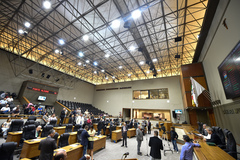O Plenário Otávio Rocha, da Câmara, em dia de sessão 