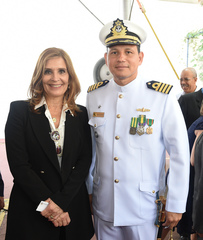 Vereadora Mônica com o novo comandante dos Portos da capital
