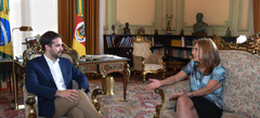Governador e Mônica Leal se reuniram no Palácio Piratini nesta quarta