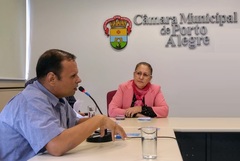 Vereadora Lourdes Sprenger na reunião da Cedecondh sobre segurança 