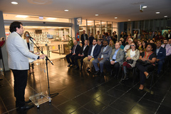 Carlos Weiss, do Museu do Holocausto de Curitiba/PR, participou da abertura do evento