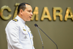 Capitão Rafael dos Santos agradeceu a homenagem e destacou a trajetória do Marquês de Tamandaré