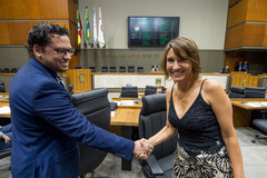 Vereador Dr. Marcelo Rocha (PSOL) e vereadora Comandante Nádia (MDB)