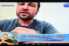 Vereador Mendes Ribeiro na sessão virtual desta segunda-feira