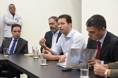 Elizandro Sabino (e), Gustavo Paim, Marchezan e Cassio Trogildo (d)