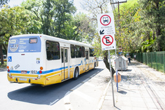 Ônibus, faixa exclusiva, faixa azul, mobilidade urbana.