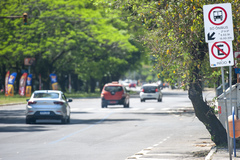 Ônibus, faixa exclusiva, faixa azul, mobilidade urbana.